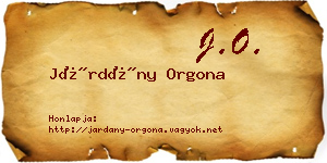 Járdány Orgona névjegykártya